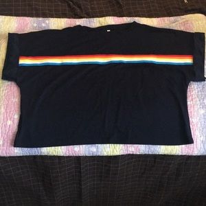 Striped Tape Panel Crop Top